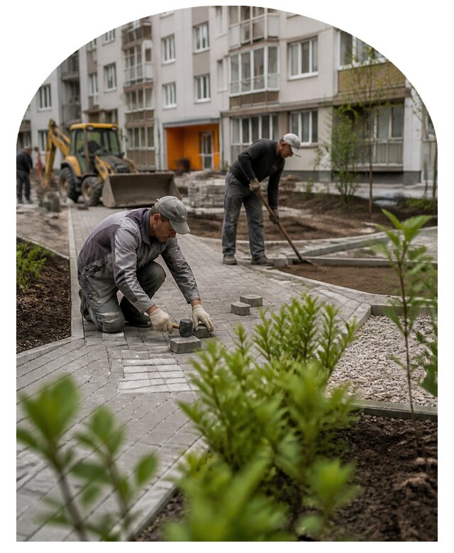 Благоустройство двора многоквартирного дома в Саранске
